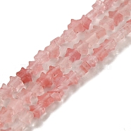 Cherry Quartz Glass Beads Strands, Star, 4x4.5x2mm, Hole: 0.8mm, about 102pcs/strand, 15.35 inch(39cm)(G-G085-B08-01)