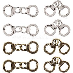 Tibetan Style Alloy Links, Handcuff, Antique Bronze & Antique Silver, 30.5x11.5x1.5mm, Hole: 5x7mm, 50pcs/box(TIBEP-PH0005-09)