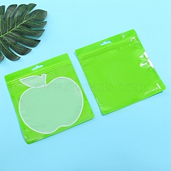 Plastic Zip Lock Bags, Resealable Packaging Bags, Self Seal Bag, Lawn Green, Apple, 16x15cm(PW-WG48618-02)