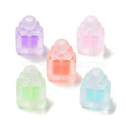 Transparent Acrylic Beads, Bead in Beads, Frosted, Mixed Color, 20.5x14.5x10mm, Hole: 3.5mm(X-OACR-A032-11)