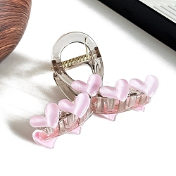 Heart Acrylic Claw Hair Clips, Hair Accessories for Women & Girls, Pink, 87x61x47mm(PW-WGB33B7-02)