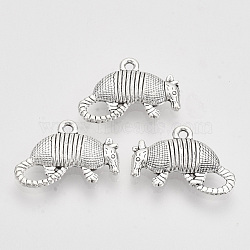 Tibetan Style Alloy Pendants,  Cadmium Free & Lead Free, Animal, Antique Silver, 13x19x3mm, Hole: 1.4mm, about 325pcs/500g(TIBEP-T009-44AS-RS)