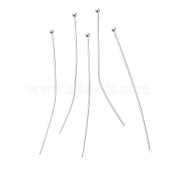 Brass Ball Head Pins, Lead Free & Cadmium Free, 925 Sterling Silver Plated, 40x0.7mm, Head: 1.5mm(KK-H502-03G-S)