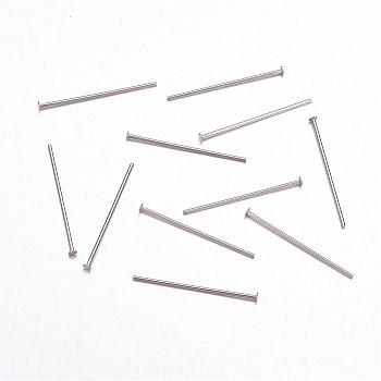 304 Stainless Steel Flat Head Pins, Stainless Steel Color, 25x0.7mm, Head: 1.8mm