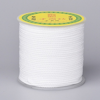 Polyester Braided Cord for Jewelry Making, White, 2mm, about 27.34 yards(25m)/roll