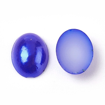 ABS Plastic Imitation Pearl Cabochons, Oval, Marine Blue, 8x6x2mm, about 5000pcs/bag