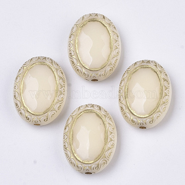 Bisque Oval Acrylic Beads