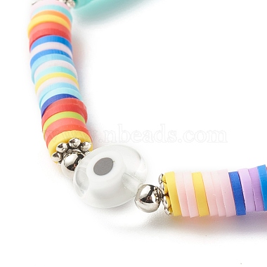 Handmade Polymer Clay Heishi Beads Stretch Bracelet(BJEW-JB07372-03)-4