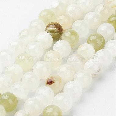 10mm Colorful Round Flower Jade Beads