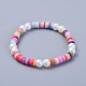 Eco-Friendly Handmade Polymer Clay Heishi Beads Kids Stretch Bracelets(BJEW-JB04326-M)-2