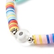 Handmade Polymer Clay Heishi Beads Stretch Bracelet(BJEW-JB07372-03)-4