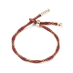 Браслет из нейлона с круглым шнуром и серебряной застежкой из латуни для женщин(BJEW-C020-10G)-2