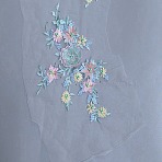 Lace Embroidery Sewing Fiber, DIY Garment Accessories, Flower, Pale Turquoise, 770x340x7mm(DIY-WH0683-91A)
