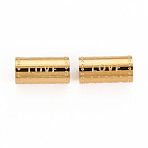 304 Stainless Steel Beads, Column with Word Love & Heart, Real 14K Gold Plated, 12x6mm, Hole: 1.8mm(STAS-S116-298G)