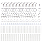 DIY Earring Making Findings Kits, including 304 Stainless Steel Earring Hooks & Pin & Jump Rings, Plastic Ear Nuts, Iron Leverback Earring Finding, Stainless Steel Color, 20~22x21x3mm(DIY-FH0010-02)