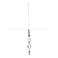 AB Color Plated Crystal Bullet Big Pendant Decorations, Hanging Sun Catchers, with Iron Findings & Alloy Pendants, Heart, Clear AB, 328mm, Pendant: 165x32x11.5mm(HJEW-G019-03F)