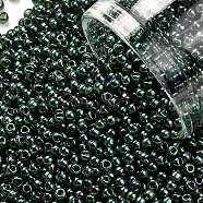TOHO Round Seed Beads, Japanese Seed Beads, (322) Gold Luster Emerald, 11/0, 2.2mm, Hole: 0.8mm, about 5555pcs/50g(SEED-XTR11-0322)