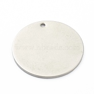 304 Stainless Steel Pendants, Stamping Blank Tag, Flat Round, Stainless Steel Color, 15x1mm, Hole: 1.4mm(STAS-H157-01E-P)