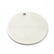 Tarnish Resistant 304 Stainless Steel Pendants, Stamping Blank Tag, Flat Round, Stainless Steel Color, 15x1mm, Hole: 1.4mm(STAS-H157-01E-P)