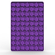 Food Grade Silicone Ice Molds Trays, with 70 Halloween Ghost-shaped Cavities, Reusable Bakeware Maker, for Wax Melt Candle Soap Cake Making, Dark Violet, 200x300x9mm(BAKE-PW0001-100M)