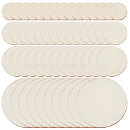 135Pcs 4 Styles Unfinished Wood Discs, Flat Round Cutouts, Cornsilk, 3~8x0.25cm(DIY-HY0001-78)