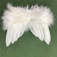 Mini Doll Angel Wing Feather, with Polyester Rope, for DIY Moppet Makings Kids Photography Props Decorations Accessories, White, 180x140mm(FIND-PW0001-049-F01)