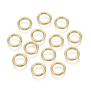 304 Stainless Steel Open Jump Rings, Metal Connectors for DIY Jewelry Crafting and Keychain Accessories, Real 16K Gold Plated, 17 Gauge, 8x1.2mm, Inner Diameter: 5.5mm(X-STAS-R060-8x1.2)