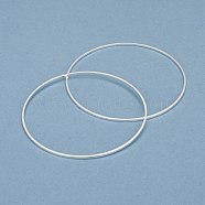 Brass Linking Rings, Long-Lasting Plated, Round Ring, 925 Sterling Silver Plated, 50x1mm, Inner Diameter: 48mm(KK-Y003-03N-S)