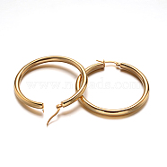 Ring 304 Stainless Steel Hoop Earrings, Hypoallergenic Earrings, Golden, 51.5x48x4mm, Pin: 1mm(EJEW-L142-008)