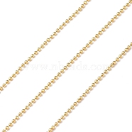 Brass Ball Chains, Soldered, Real 14K Gold Filled Chains, Real 14K Gold Plated, Link: 1mm(CHC-M023-17G)