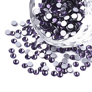 Glass Rhinestone Flat Back Cabochons, Back Plated, Faceted, Half Round, Tanzanite, SS4, 1.5~1.6x1mm, about 1440pcs/bag(RGLA-S002-04SS-06)