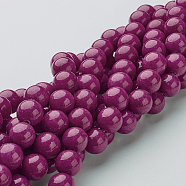Natural Mashan Jade Round Beads Strands, Dyed, Medium Violet Red, 10mm, Hole: 1mm, about 41pcs/strand, 15.7 inch(G-D263-10mm-XS12)