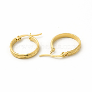 201 Stainless Steel Stripe Hoop Earrings with 304 Stainless Steel Pins for Women, Golden, 20x22x1mm, Pin: 0.6x1mm(EJEW-M214-05B-G)