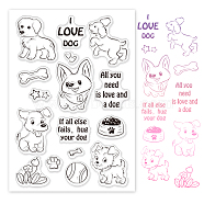 PVC Plastic Stamps, for DIY Scrapbooking, Photo Album Decorative, Cards Making, Stamp Sheets, Dog Pattern, 16x11x0.3cm(DIY-WH0167-56-416)