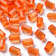 Transparent Acrylic Beads, Faceted, Polygon, Dark Orange, 9x5mm, Hole: 1.8mm, about 3496pcs/500g(TACR-S154-27B-84)