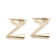 Brass Screw Carabiner Lock Charms, for Necklaces Making, Real 18K Gold Plated, Polishing, Letter, Letter.Z, 33x28.5x2.5mm, Screw: 7x5mm(KK-I663-01G-Z)