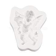 Cupid Angel Silicone Statue Molds, For DIY Cake Decoration, UV Resin & Epoxy Resin Craft Making, White, 84x67x16mm(SIL-NH0002-01)