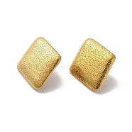 304 Stainless Stud Earring Findings, with Vertical Loops, Golden, Rectangle, 25x22mm, Hole: 2.5mm, Pin: 0.8mm(STAS-M314-02C-G)