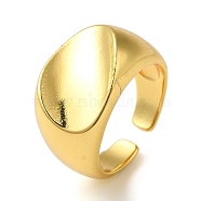 Rack Plating Brass Open Cuff Rings for Women, Twist Oval, Real 18K Gold Plated, Inner Diameter: 18.2mm(RJEW-M162-18G)