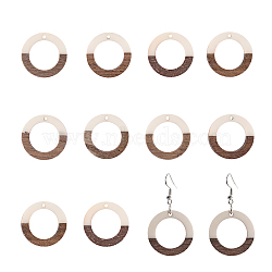 Ornaland Resin & Wood Pendants, Ring, White, 28x3mm, Hole: 1.5mm, 10pcs/box(RESI-OL0001-10C)
