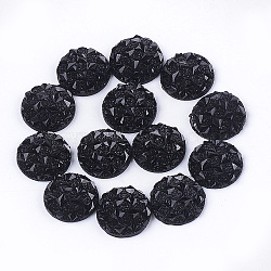 Resin Cabochons, Half Round, Black, 12x3~3.5mm(CRES-T012-01J)