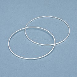 Brass Linking Rings, Long-Lasting Plated, Round Ring, 925 Sterling Silver Plated, 50x1mm, Inner Diameter: 48mm(KK-Y003-03N-S)