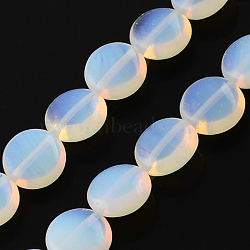 Opalite Stone Bead Strands, Lentil, Azure, 10x5mm, Hole: 1mm, about 40pcs/strand, 15.7 inch(G-R189-18)