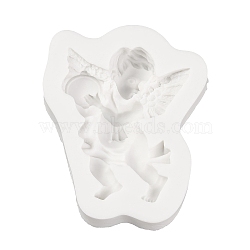 Cupid Angel Silicone Statue Molds, For DIY Cake Decoration, UV Resin & Epoxy Resin Craft Making, White, 84x67x16mm(SIL-NH0002-01)