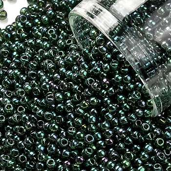 TOHO Round Seed Beads, Japanese Seed Beads, (322) Gold Luster Emerald, 11/0, 2.2mm, Hole: 0.8mm, about 5555pcs/50g