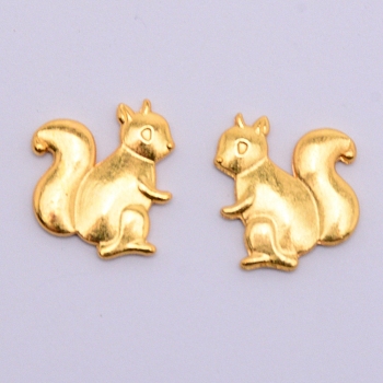 Alloy Cabochons, UV Resin Filling Materilal, Cadmium Free & Lead Free, Squirrel, Golden, 16x14x1.5mm