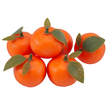 Mini Foam Imitation Orange, Artificial Fruit, for Dollhouse Accessories Pretending Prop Decorations, Dark Orange, 45.5x45mm, 6pcs