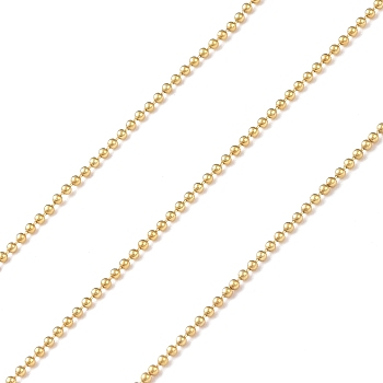 Brass Ball Chains, Soldered, Real 14K Gold Filled Chains, Real 14K Gold Plated, Link: 1mm