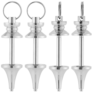6Pcs Brass Findings, Pendant Bails, Pendulum, Platinum, 42x12mm, Hole: 9mm