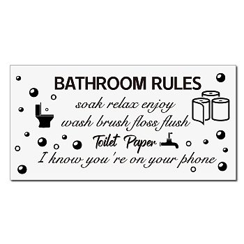 PVC Wall Stickers, for Bathroom Toilet Wall Decoration, Word, 590x300mm